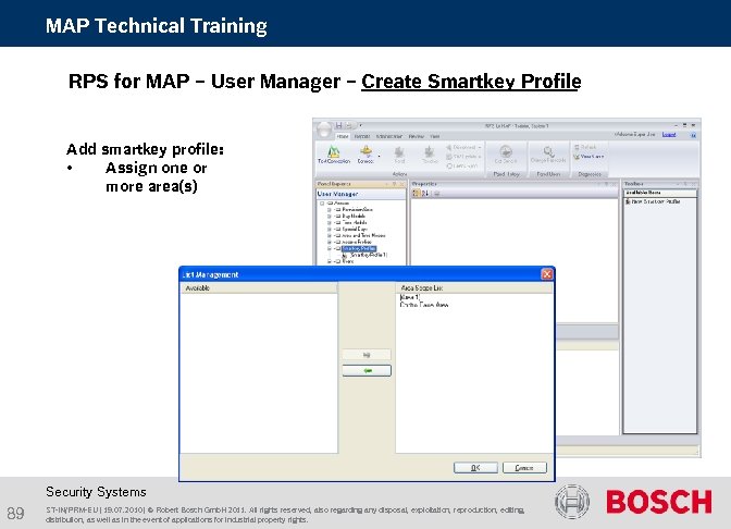 MAP Technical Training RPS for MAP – User Manager – Create Smartkey Profile Add