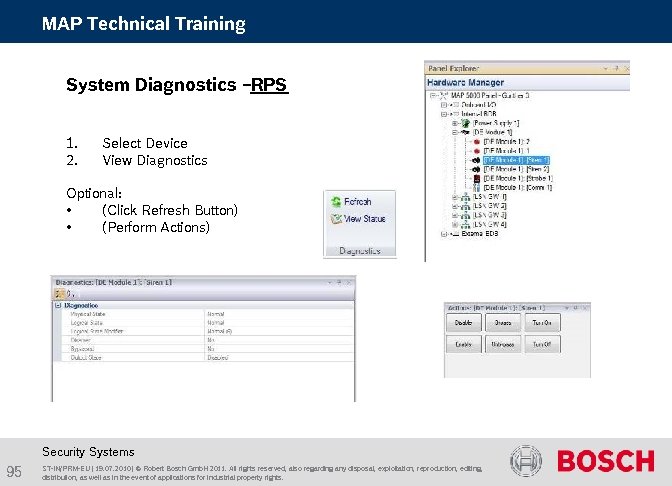 MAP Technical Training System Diagnostics –RPS 1. 2. Select Device View Diagnostics Optional: •