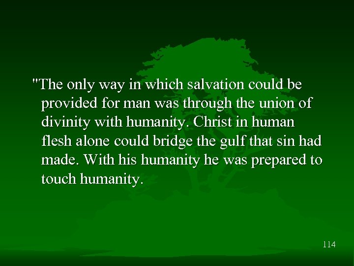 "The only way in which salvation could be provided for man was through the