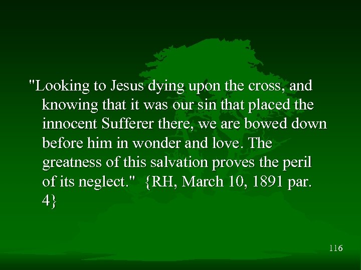 "Looking to Jesus dying upon the cross, and knowing that it was our sin