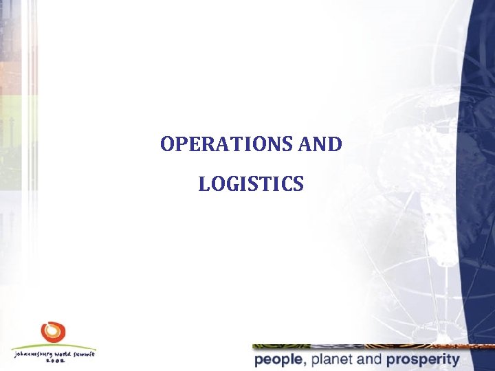 OPERATIONS AND LOGISTICS 