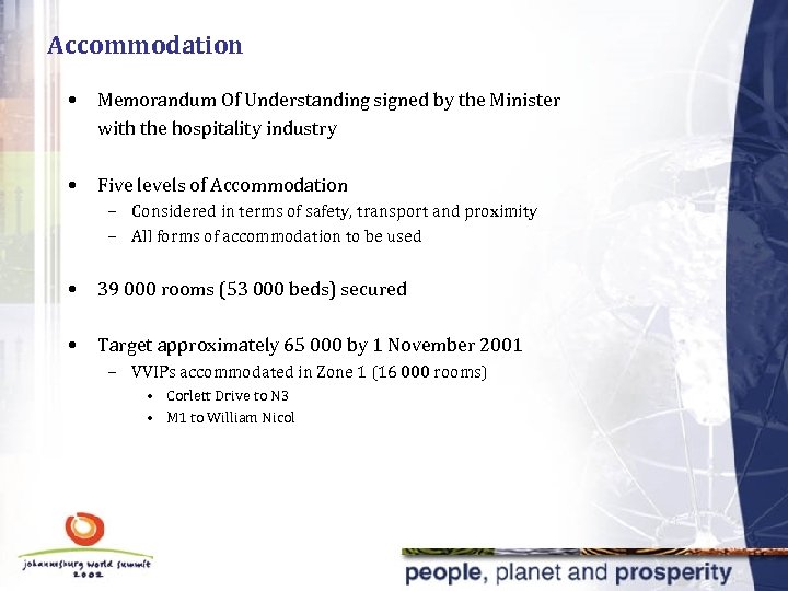 Accommodation • Memorandum Of Understanding signed by the Minister with the hospitality industry •
