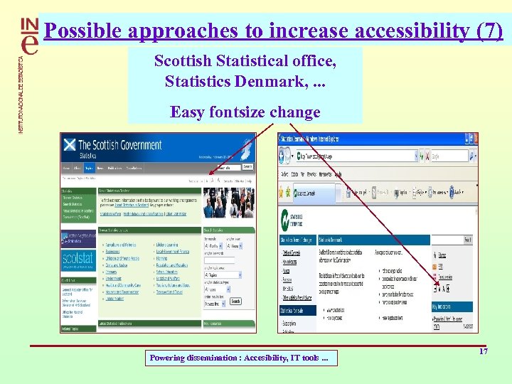 Possible approaches to increase accessibility (7) Scottish Statistical office, Statistics Denmark, . . .