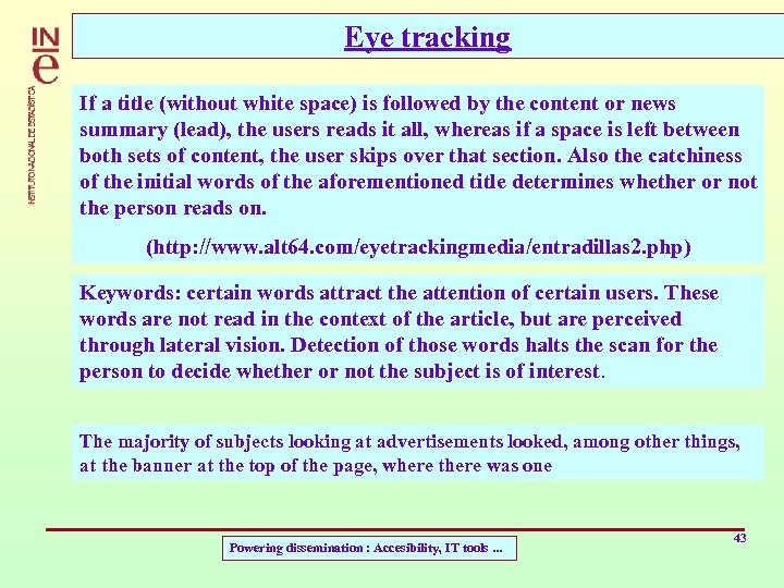 Eye tracking If a title (without white space) is followed by the content or