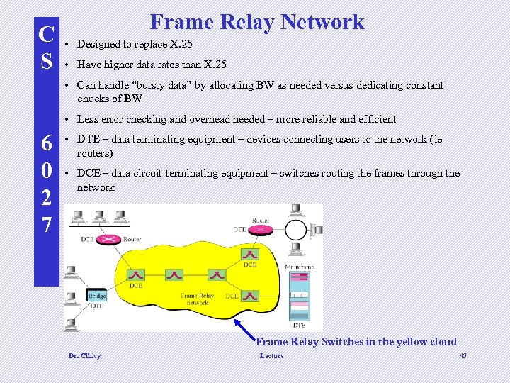 C S Frame Relay Network • Designed to replace X. 25 • Have higher