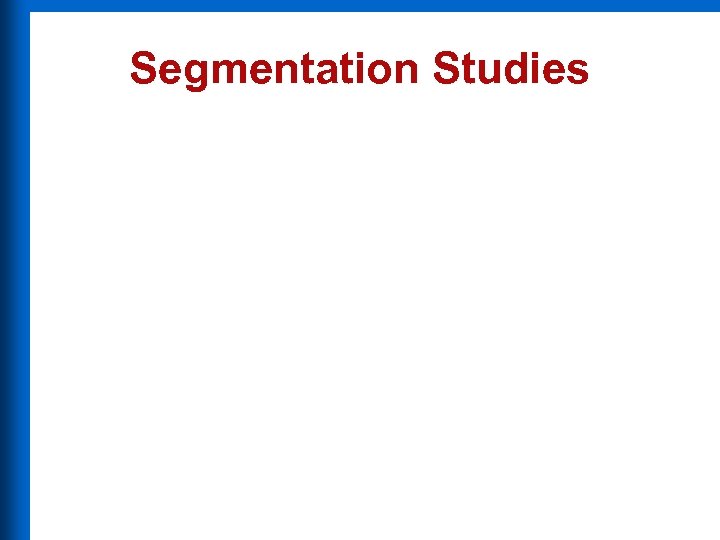 Segmentation Studies 