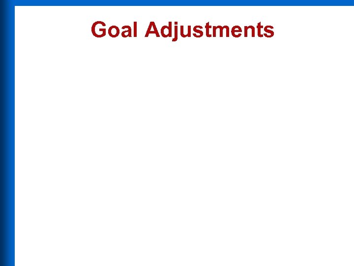 Goal Adjustments 