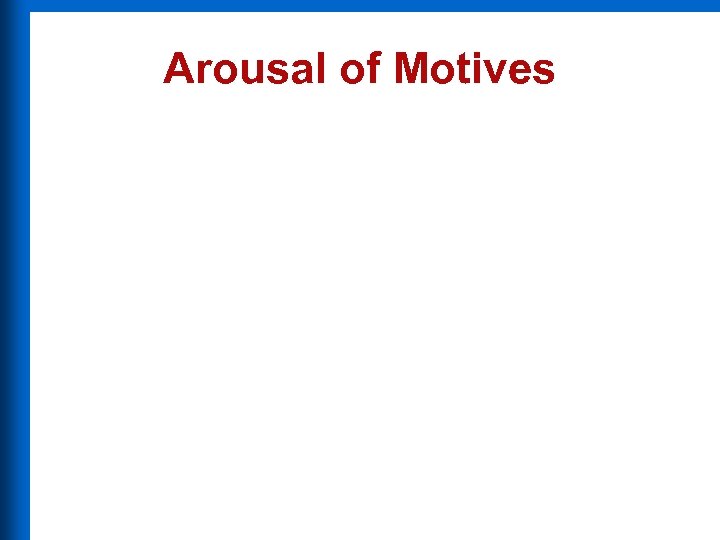 Arousal of Motives 