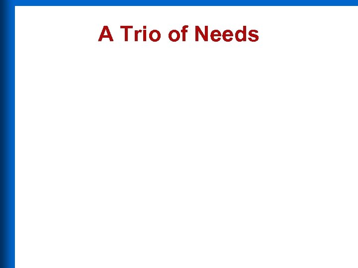 A Trio of Needs 