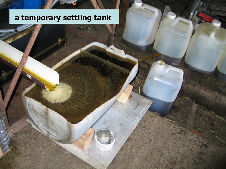 a temporary settling tank 