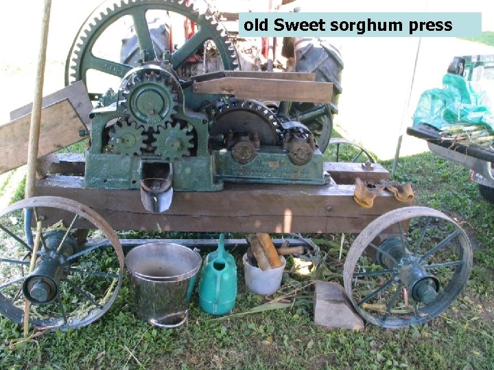 old Sweet sorghum press 