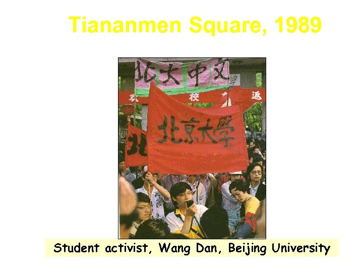 Tiananmen Square, 1989 Student activist, Wang Dan, Beijing University 