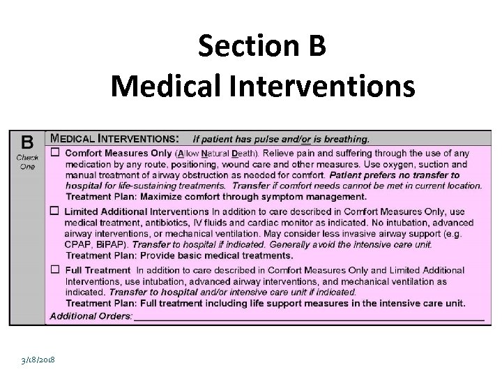  Section B Medical Interventions 3/18/2018 