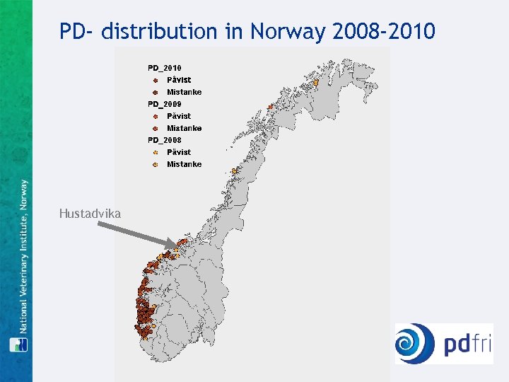 PD- distribution in Norway 2008 -2010 Hustadvika 