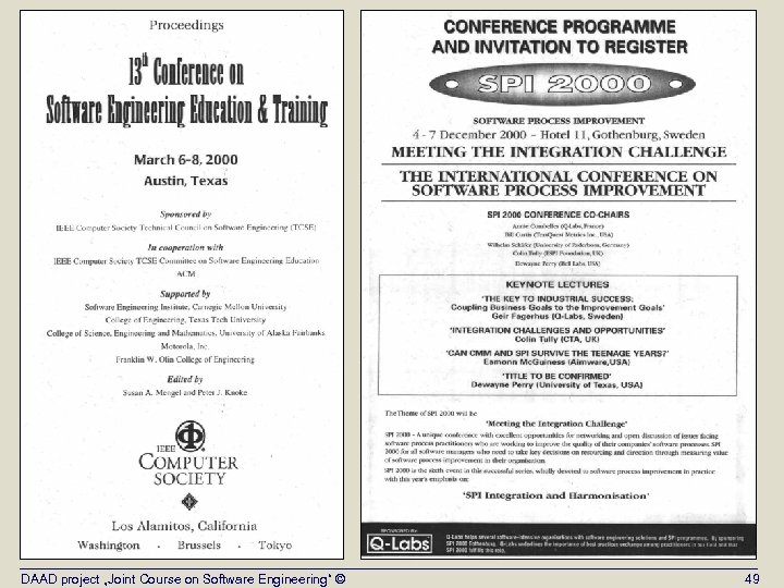 DAAD project „Joint Course on Software Engineering“ © 49 