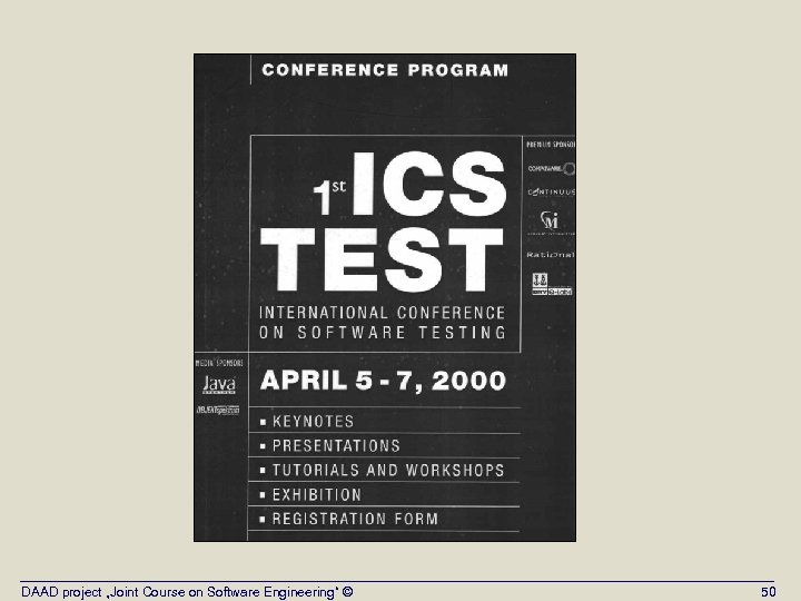 DAAD project „Joint Course on Software Engineering“ © 50 