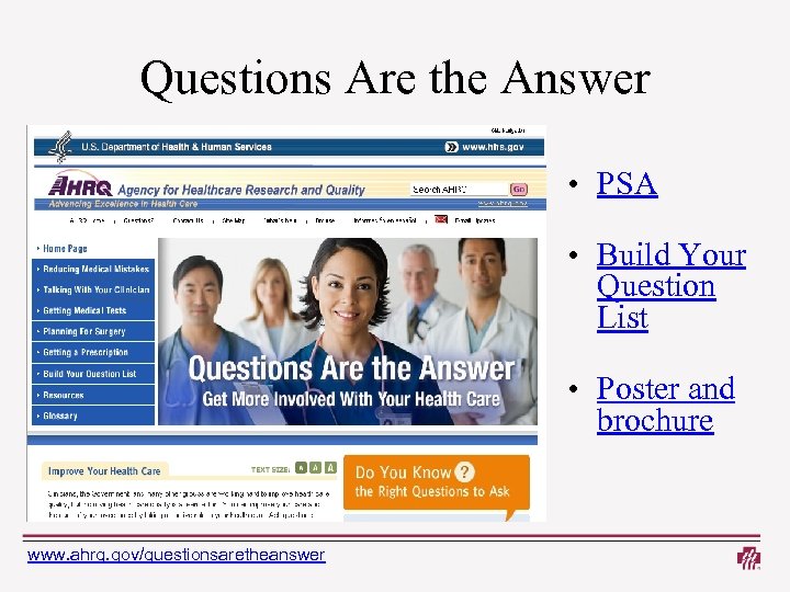 Questions Are the Answer The Questions Are the Answer Web site offers great information.