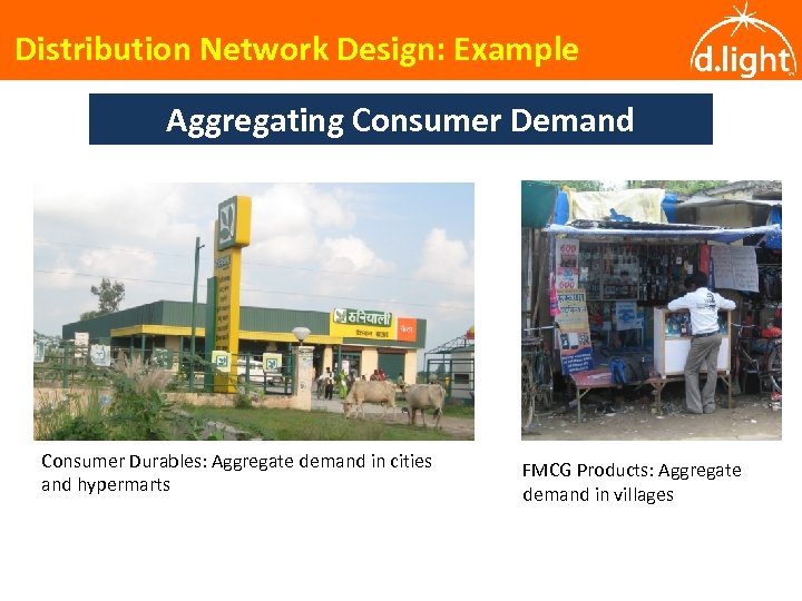 Distribution Network Design: Example Aggregating Consumer Demand Consumer Durables: Aggregate demand in cities and