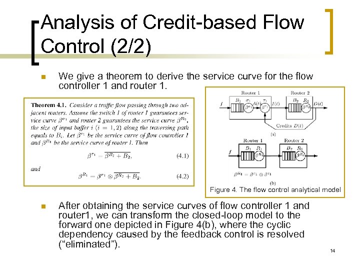 Analysis of Credit-based Flow Control (2/2) n We give a theorem to derive the