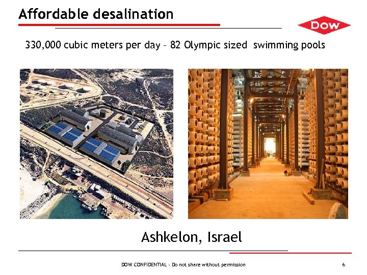 Affordable desalination 330, 000 cubic meters per day – 82 Olympic sized swimming pools