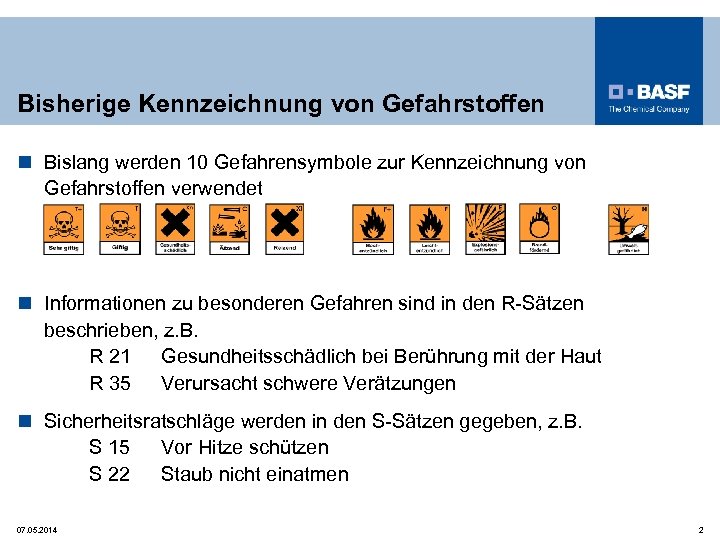 GHS Neue Einstufung Und Kennzeichnung Von Chemikalien