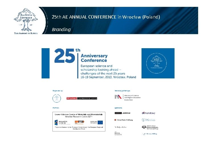 25 th AE ANNUAL CONFERENCE in Wrocław (Poland) Branding 
