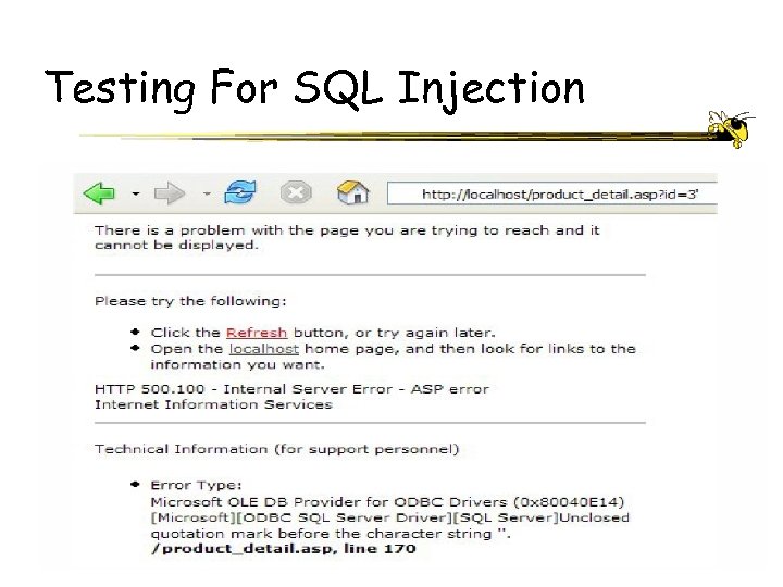Testing For SQL Injection ECE 4112 - Internetwork Security 