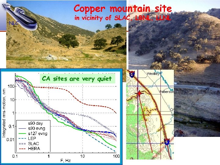 Copper mountain site NLC in vicinity of SLAC, LBNL, LLNL CA sites are very