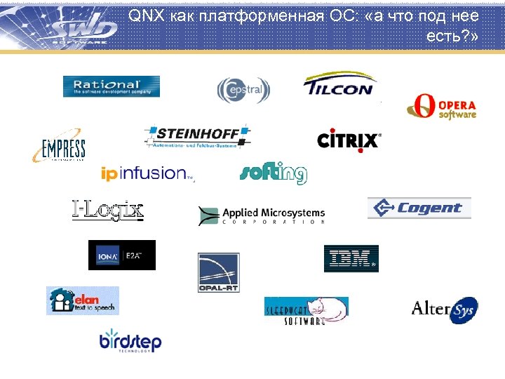 QNX как платформенная ОС: «а что под нее есть? » 