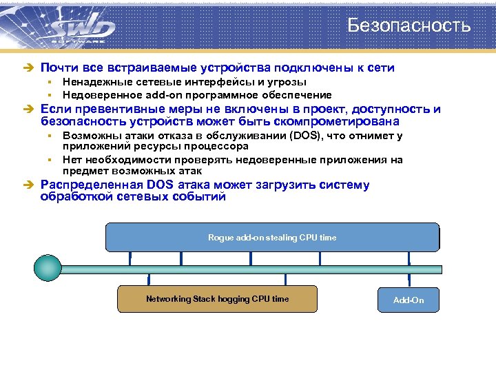 Безопасность è Почти все встраиваемые устройства подключены к сети § Ненадежные сетевые интерфейсы и