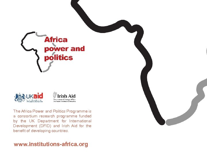 The Africa Power and Politics Programme is a consortium research programme funded by the
