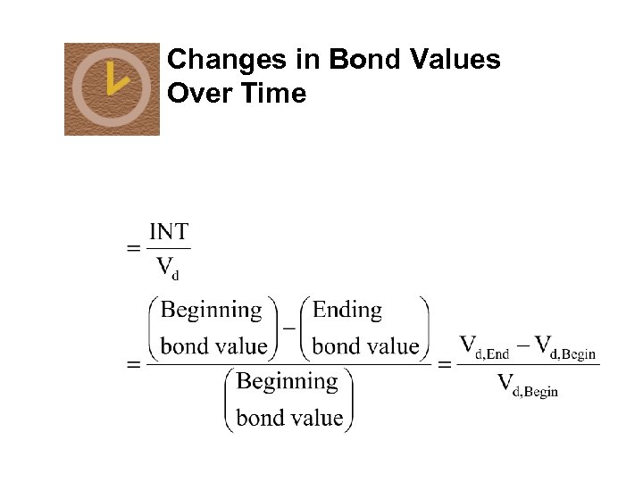 Changes in Bond Values Over Time 