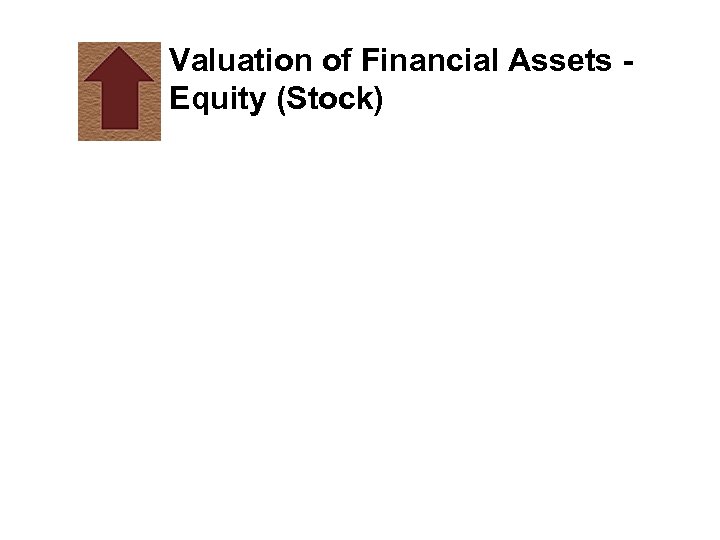 Valuation of Financial Assets Equity (Stock) 