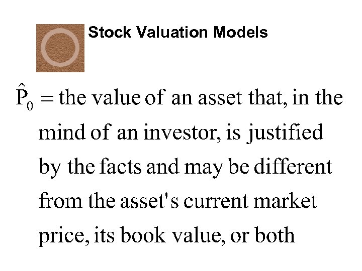 Stock Valuation Models 