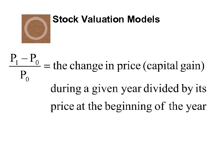 Stock Valuation Models 