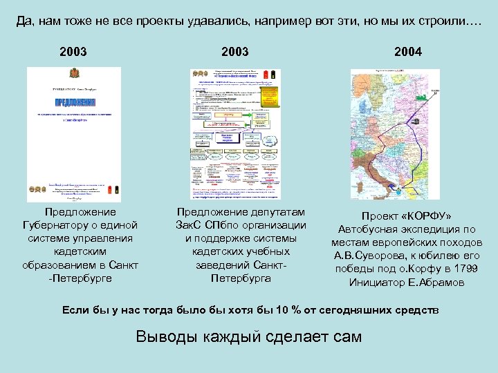 Да, нам тоже не все проекты удавались, например вот эти, но мы их строили….