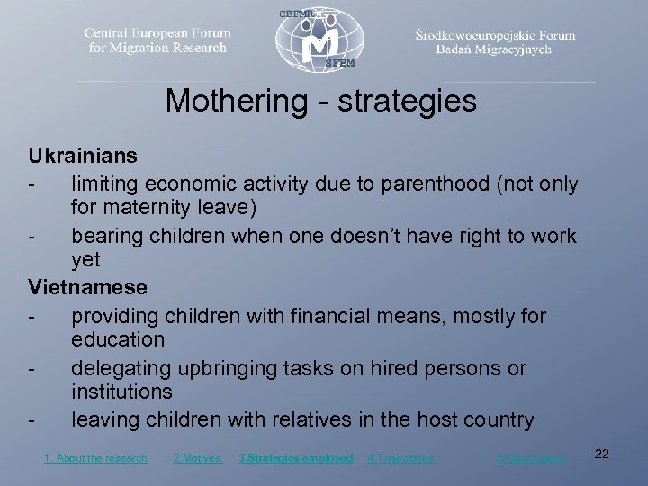 Mothering - strategies Ukrainians limiting economic activity due to parenthood (not only for maternity