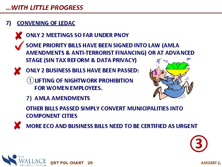 …WITH LITTLE PROGRESS 7) CONVENING OF LEDAC ―ONLY 2 MEETINGS SO FAR UNDER PNOY