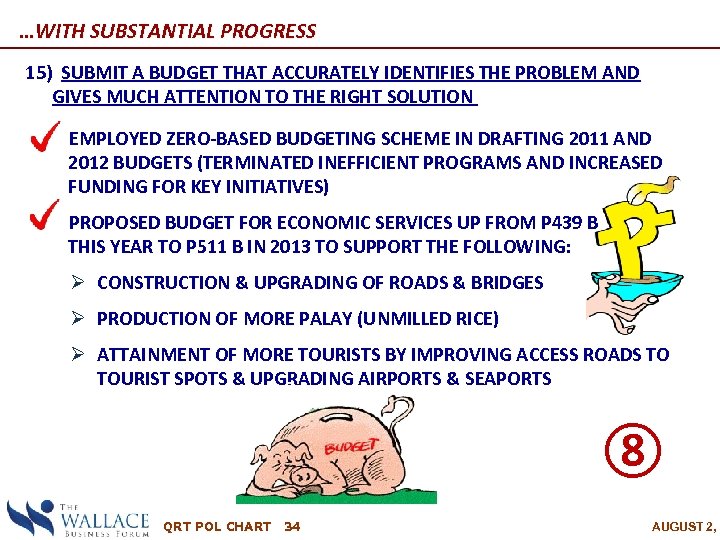…WITH SUBSTANTIAL PROGRESS 15) SUBMIT A BUDGET THAT ACCURATELY IDENTIFIES THE PROBLEM AND GIVES