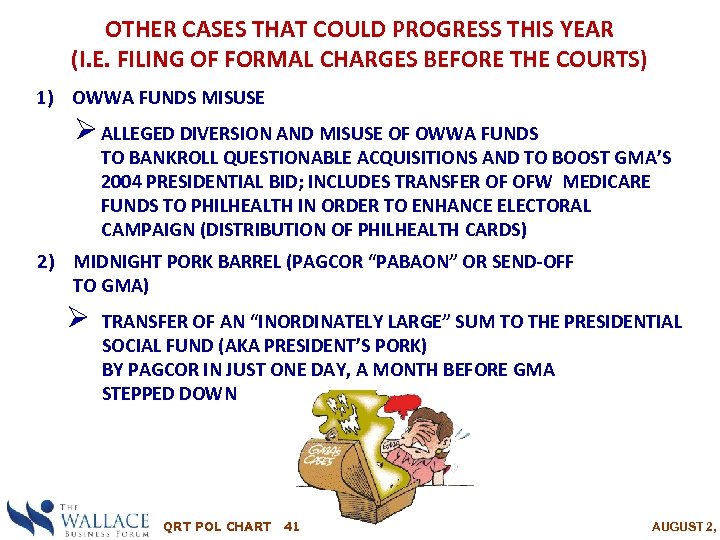 OTHER CASES THAT COULD PROGRESS THIS YEAR (I. E. FILING OF FORMAL CHARGES BEFORE
