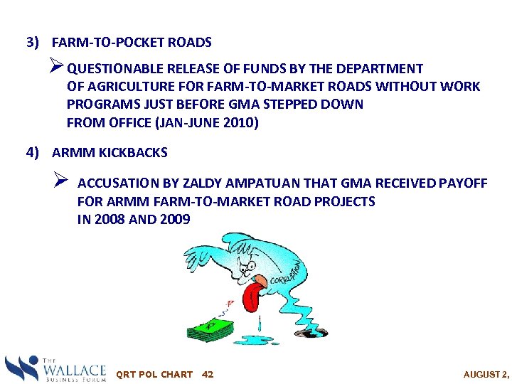 3) FARM-TO-POCKET ROADS Ø QUESTIONABLE RELEASE OF FUNDS BY THE DEPARTMENT OF AGRICULTURE FOR