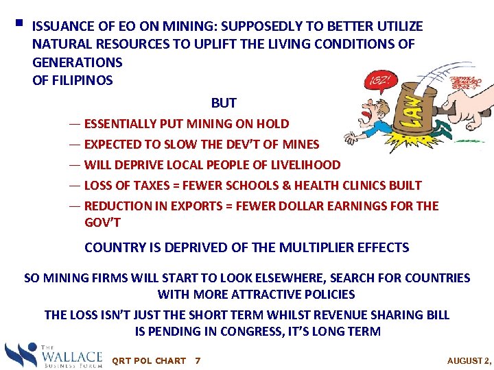 § ISSUANCE OF EO ON MINING: SUPPOSEDLY TO BETTER UTILIZE NATURAL RESOURCES TO UPLIFT