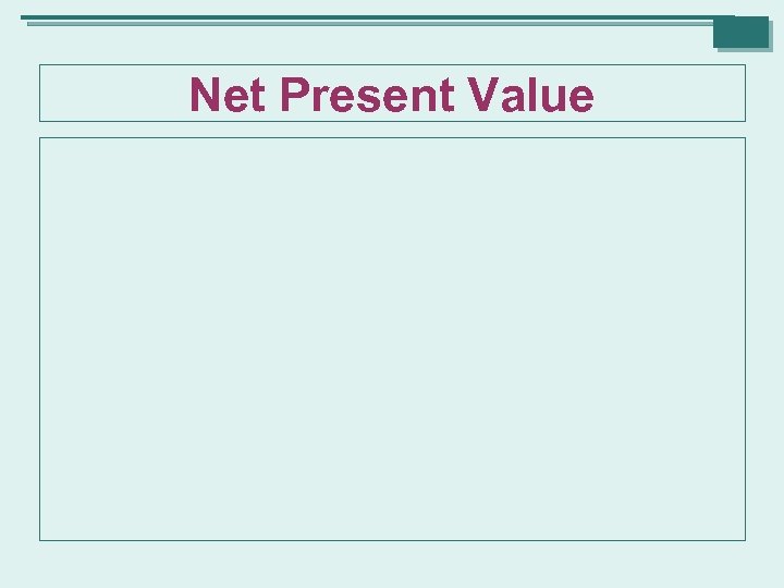 Net Present Value 