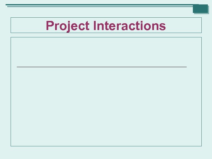 Project Interactions 