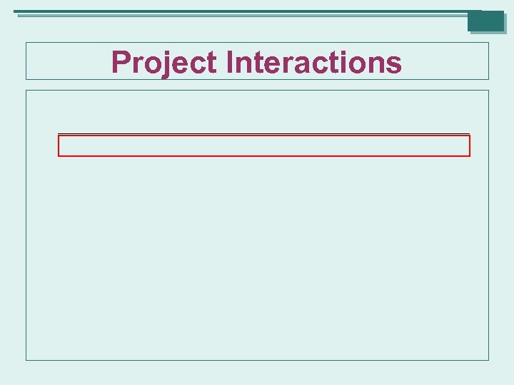 Project Interactions 