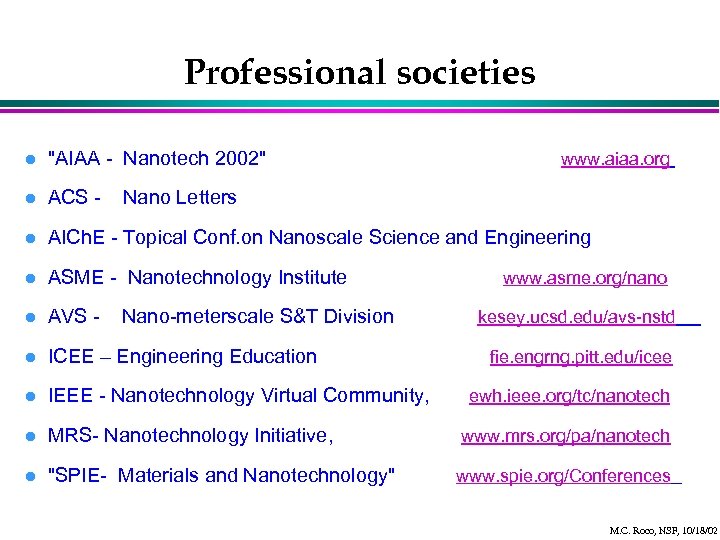 Professional societies l 