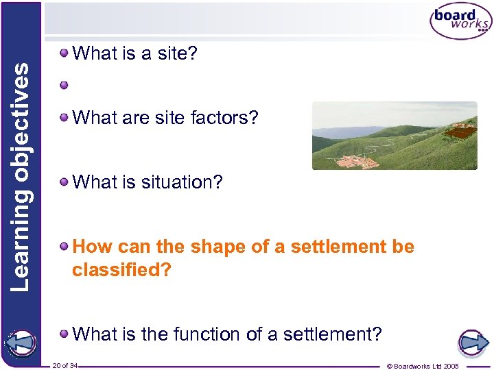 Learning objectives What is a site? What are site factors? What is situation? How