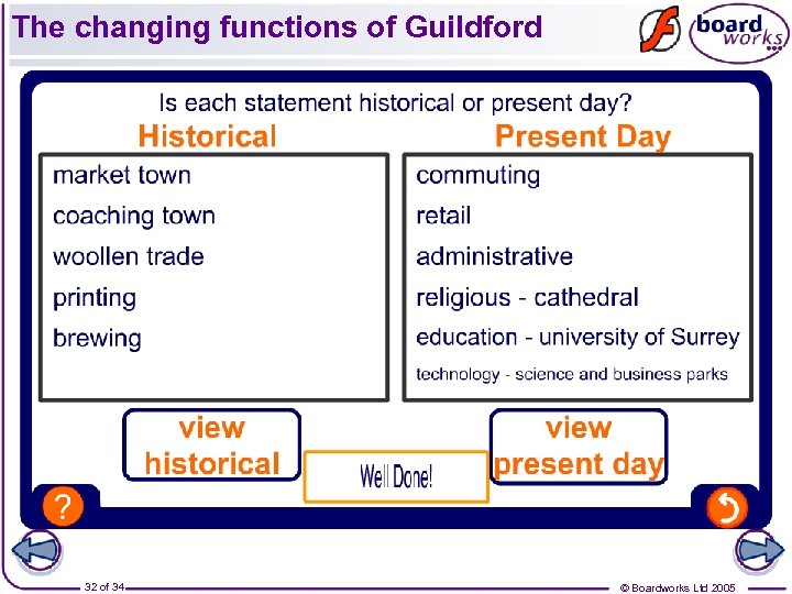 The changing functions of Guildford 32 of 34 © Boardworks Ltd 2005 