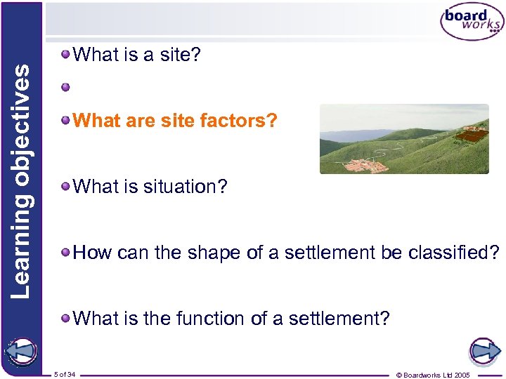 Learning objectives What is a site? What are site factors? What is situation? How