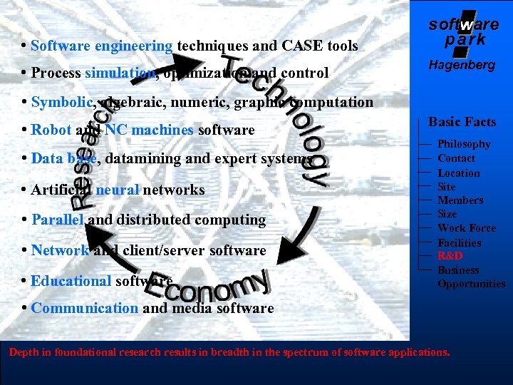  • Software engineering techniques and CASE tools • Process simulation, optimization and control